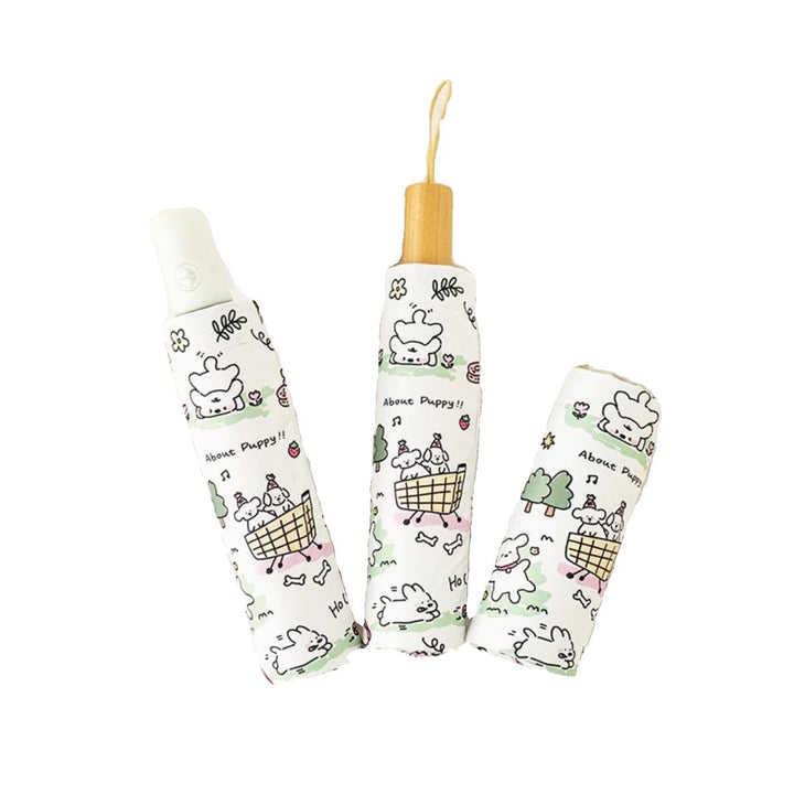 Women Automatic Mini Umbrella with Vibrant Animal Design Bowlift