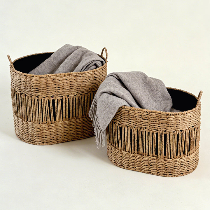 Decorative storage basket with fringes Bowlift