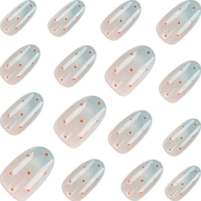 Decorative Press-On Nail Art with Ombre Design Bowlift