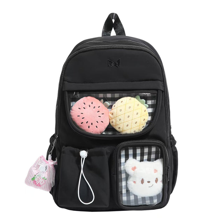 Backpack with Transparent Extra Compartments and Stylish Design Bowlift