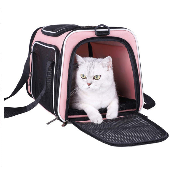 Pet Carrier with Breathable Mesh and Secure Ventilation System Bowlift