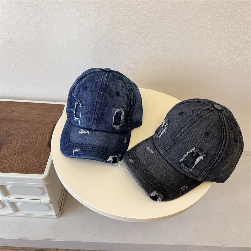 Men's Distressed Denim Baseball Cap Bowlift 1783921899
