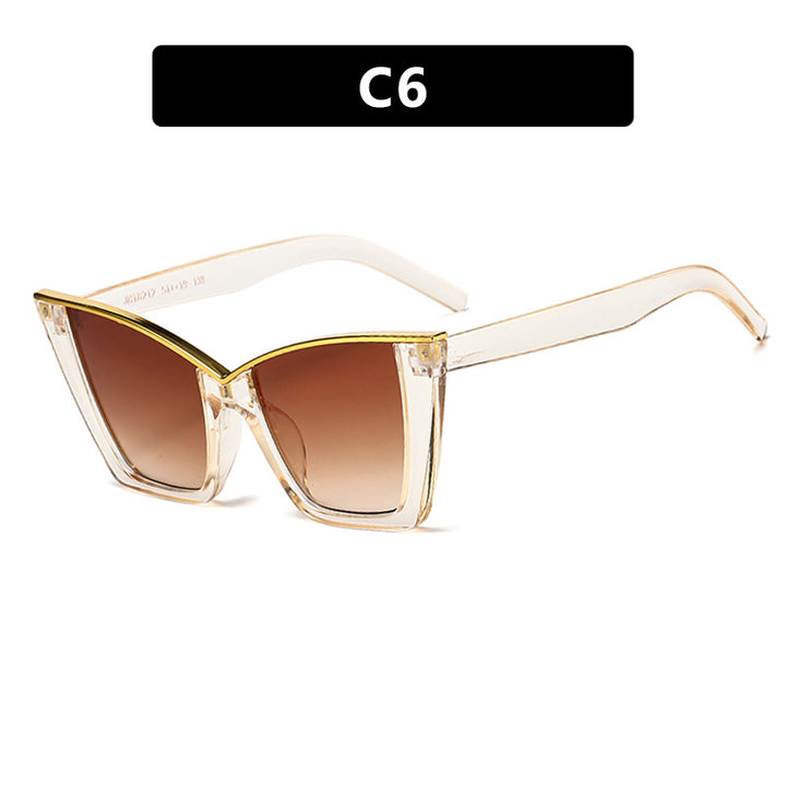 Women extravagant sunglasses with unique design and golden accents Bowlift