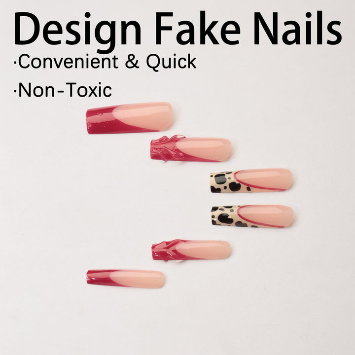 Nail set with leopard and luxurious glitter finish Bowlift