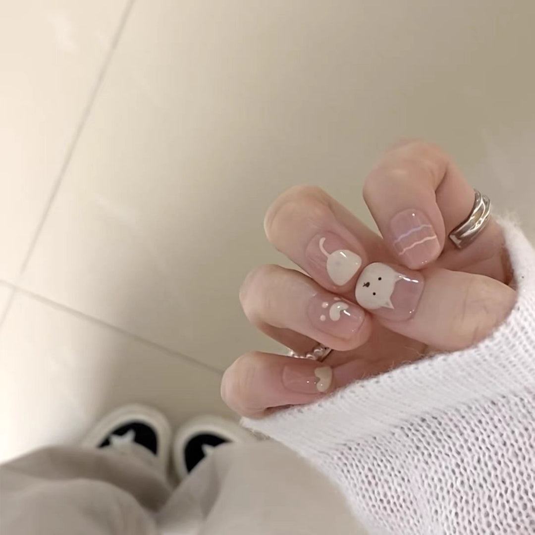 Artistic Floral Detailed Press-On Nail Set Bowlift