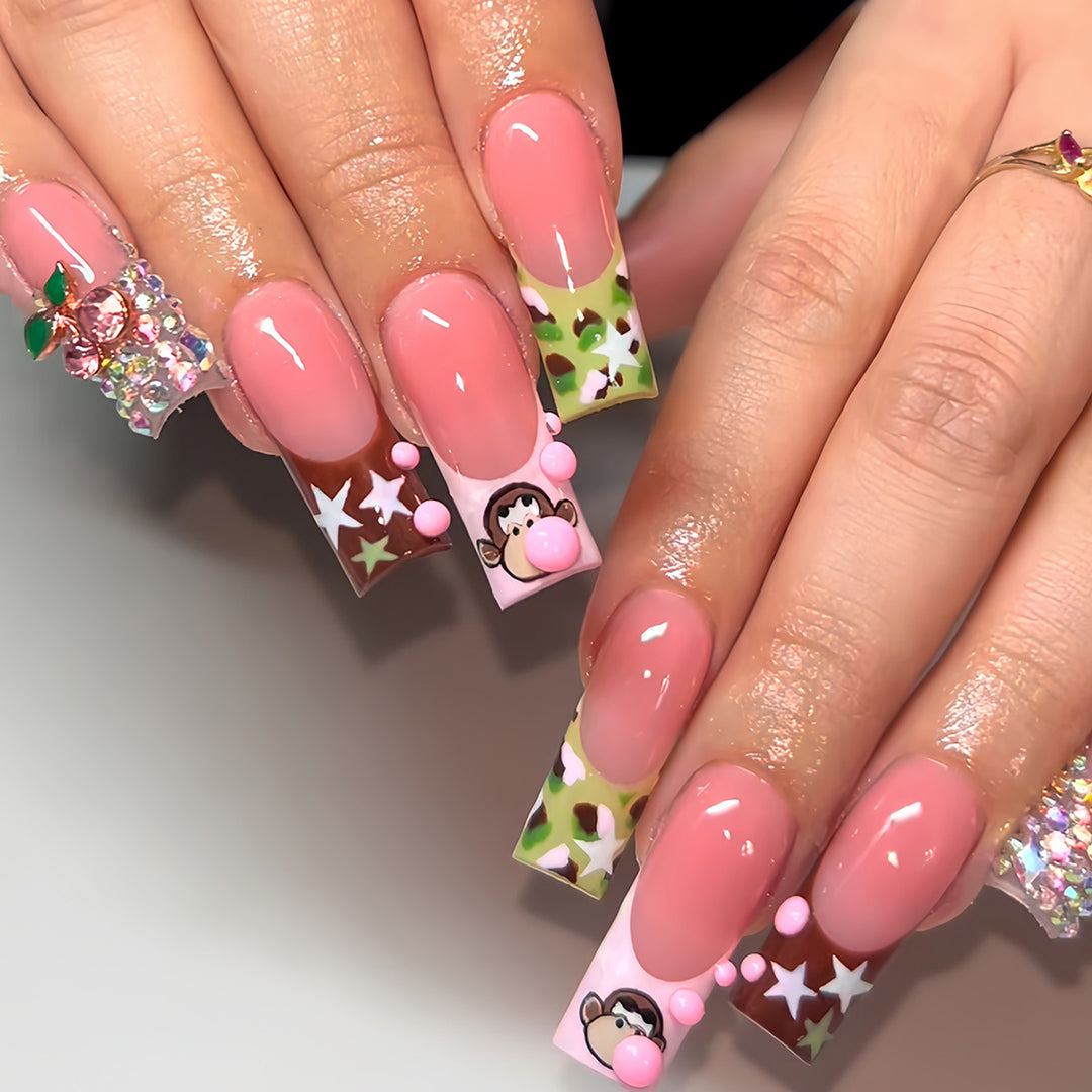 Artistic Cartoon-Themed Press-On Nails Bowlift