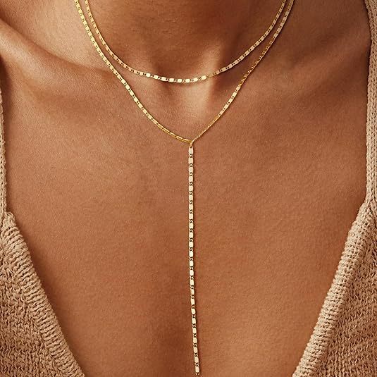 Layered Rhinestone Drop Necklace Bowlift