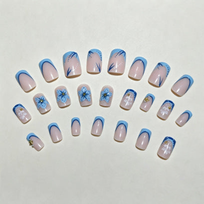 Floral-Themed Press-On Nail Art Bowlift