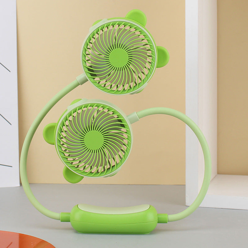 Women's Portable Mini Neck Fan with Dual Blower Bowlift