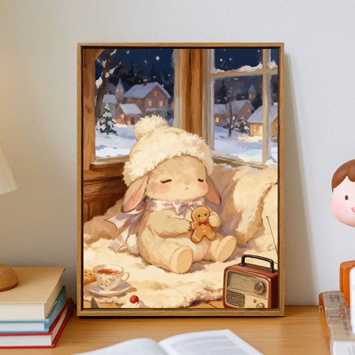 Cozy Cartoon Bunny Wall Art Bowlift