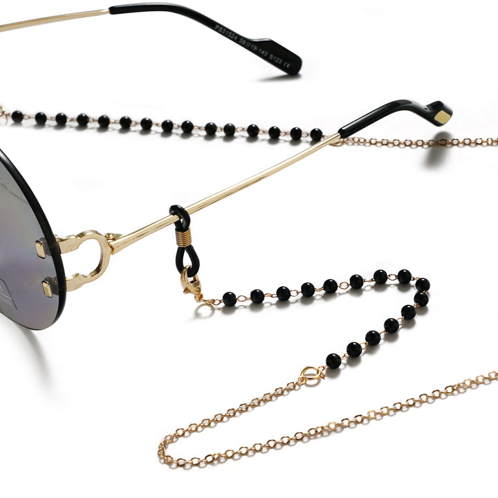 Premium Black Beaded Eyewear Chain Bowlift