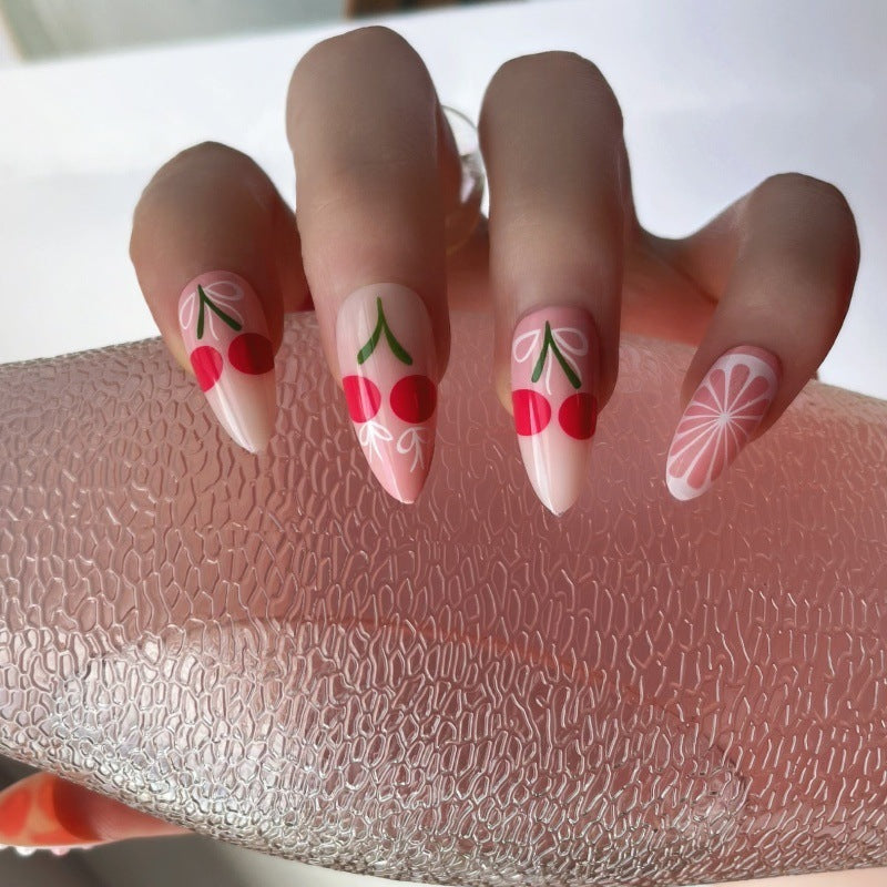 Premium Press-On Nail Set with Decorative Accents Bowlift