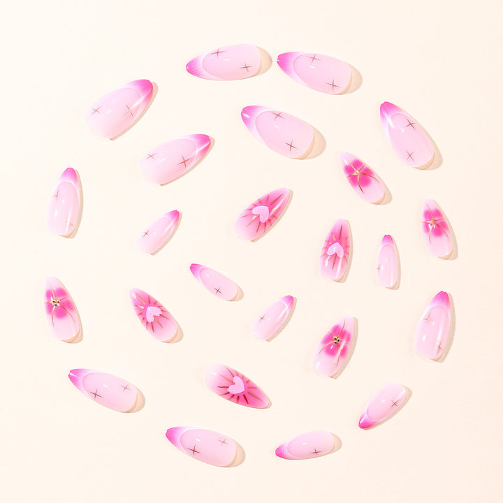 Elegant Stiletto Nail Art with Heart Designs Bowlift