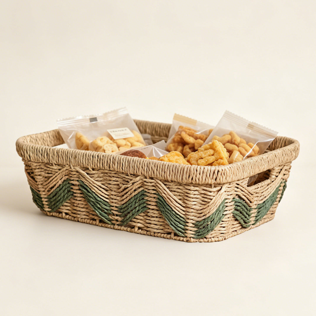 Decorative storage basket with handles Bowlift