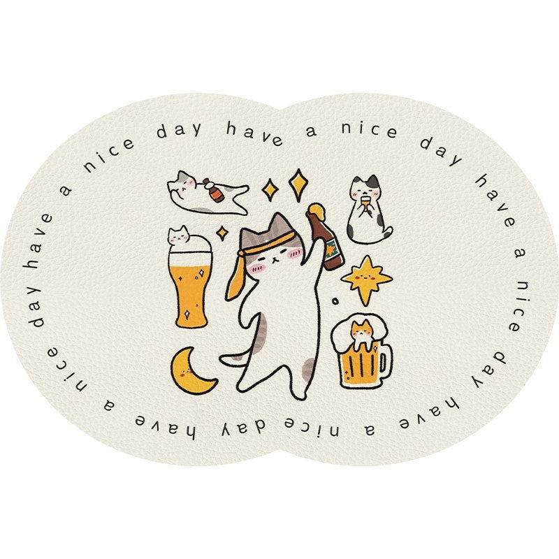 Unisex Cute Cartoon Pet-Themed Mat Bowlift