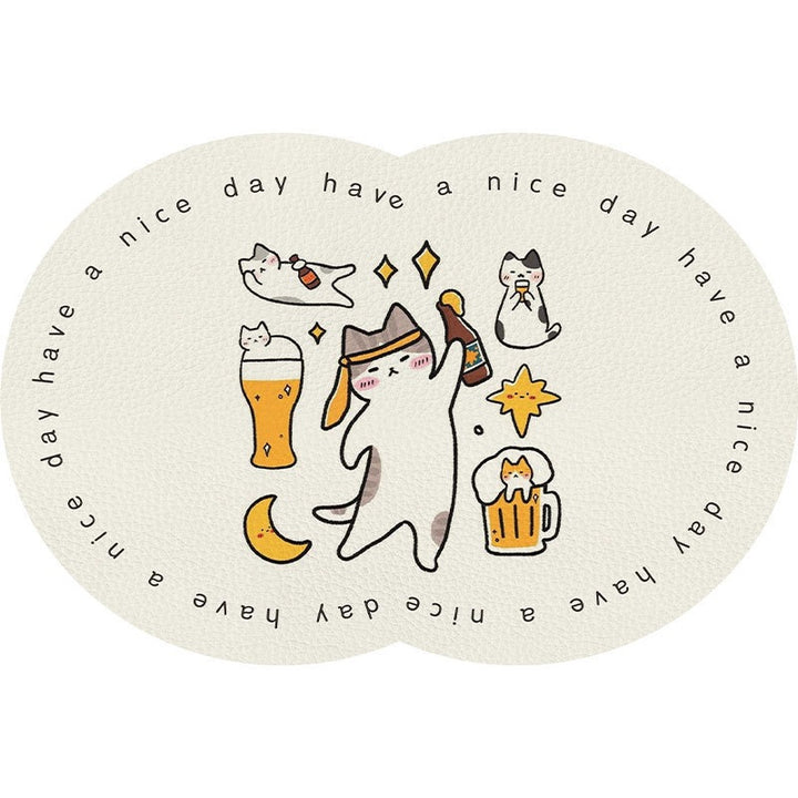 Unisex Cute Cartoon Pet-Themed Mat Bowlift