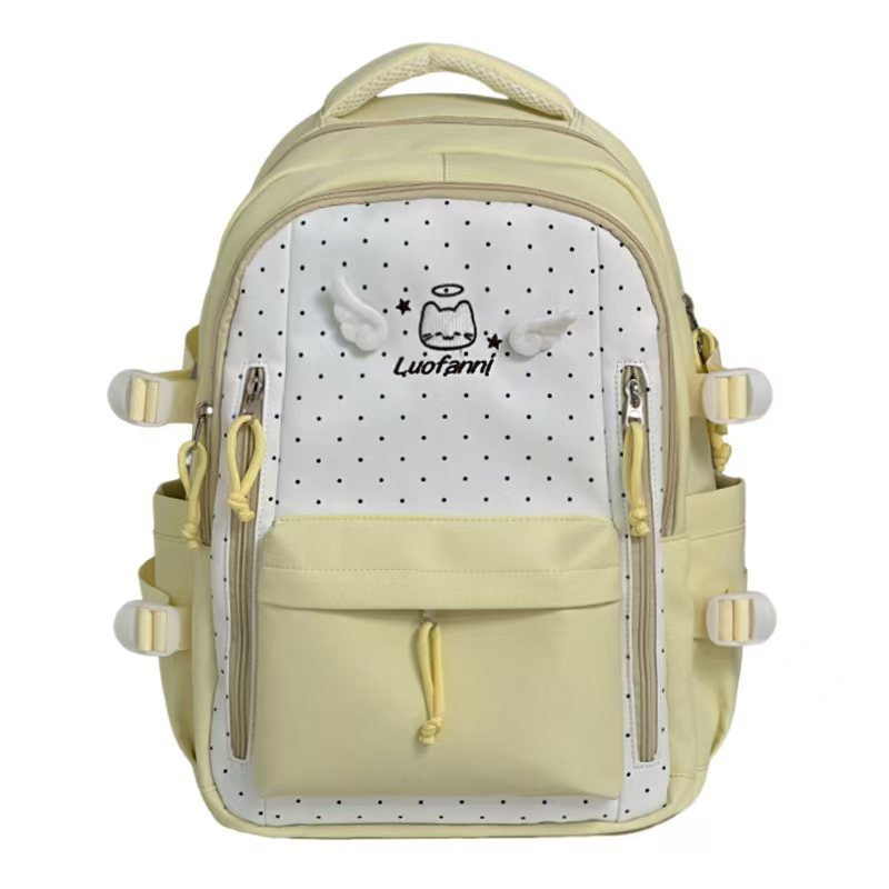 Playful Polka Dot Multi-Pocket Backpack Bowlift