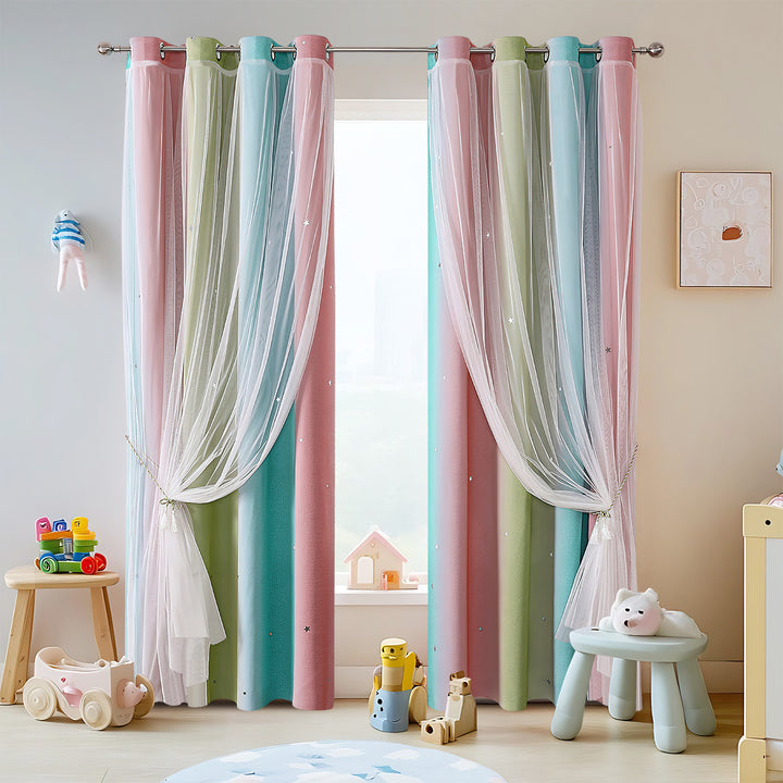 Colorful Decorative Sheer Window Curtain