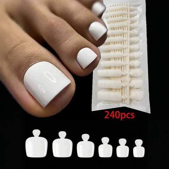 Premium Glossy Press-On Pedicure Set Bowlift
