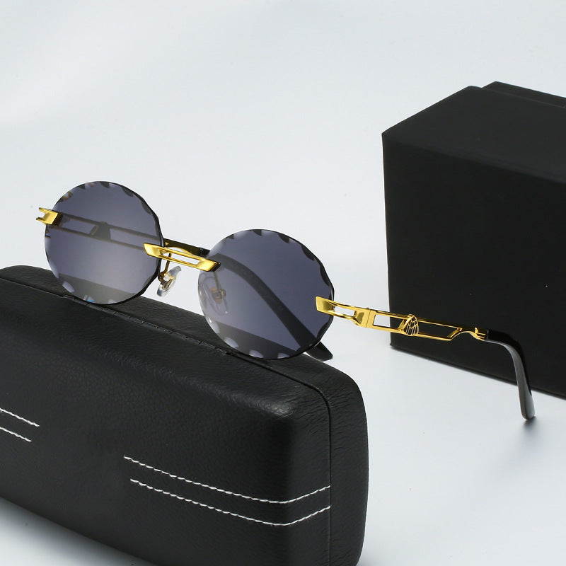 Ladies round sunglasses with unique wave design and high-quality metal frame Bowlift