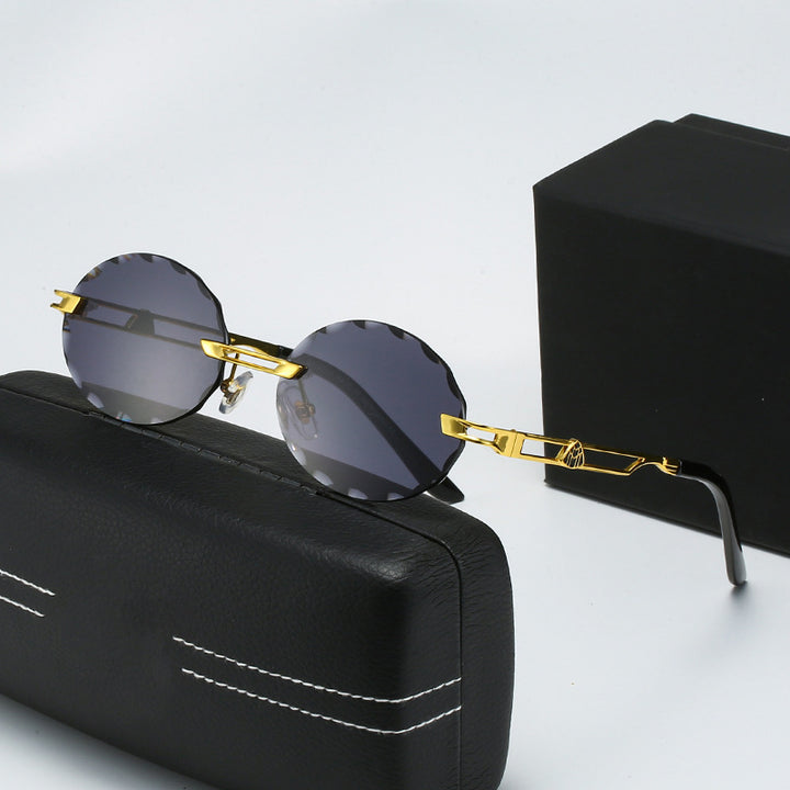 Ladies round sunglasses with unique wave design and high-quality metal frame Bowlift