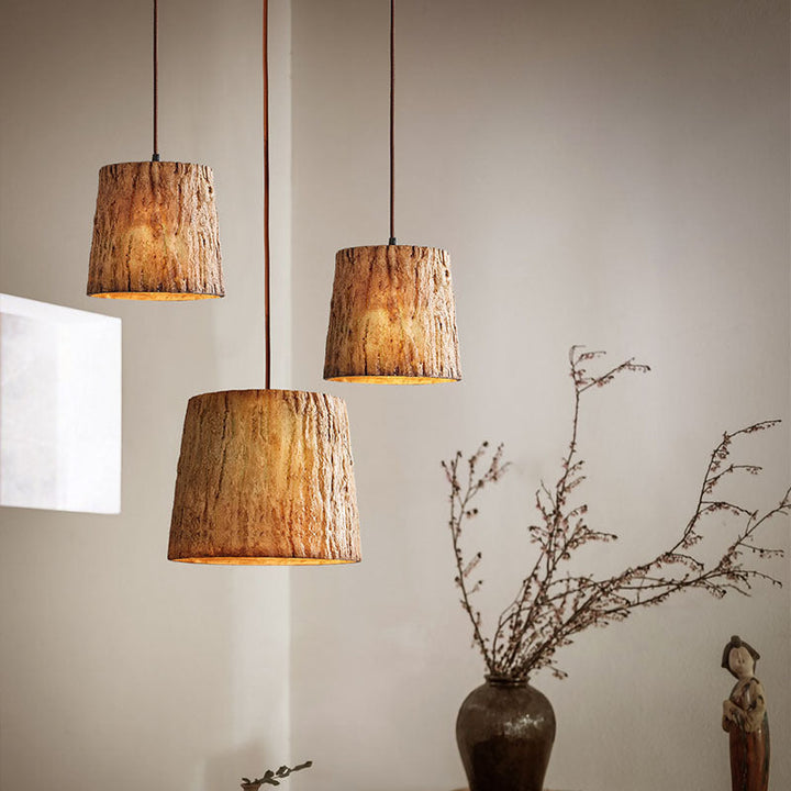 BowLift | Wooden Log Pendant Lamp with Natural Look