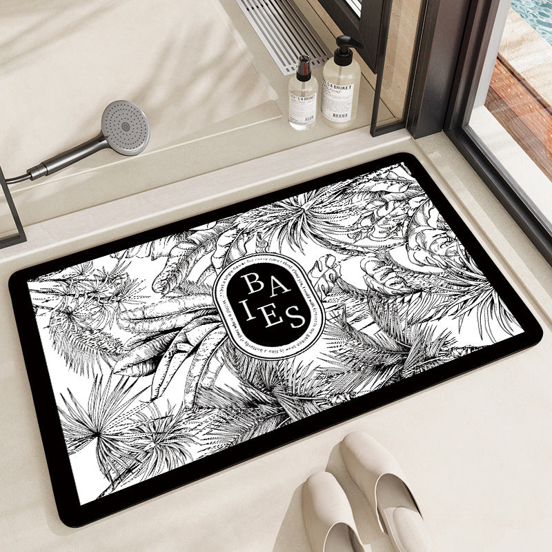 Floral Print Bath Mat Bowlift