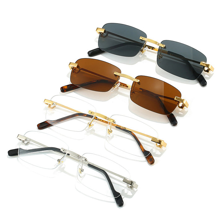Women's fashionable rectangular sunglasses with delicate metal frame Bowlift