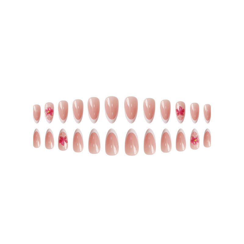 Elegant Floral Design Press-On Nail Extensions Bowlift