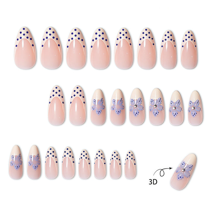 Floral Accent Pointed Nail Extensions Bowlift