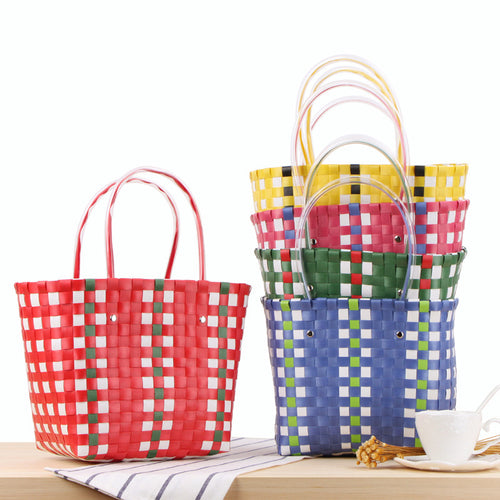 Braided shopping bag with colorful pattern Bowlift