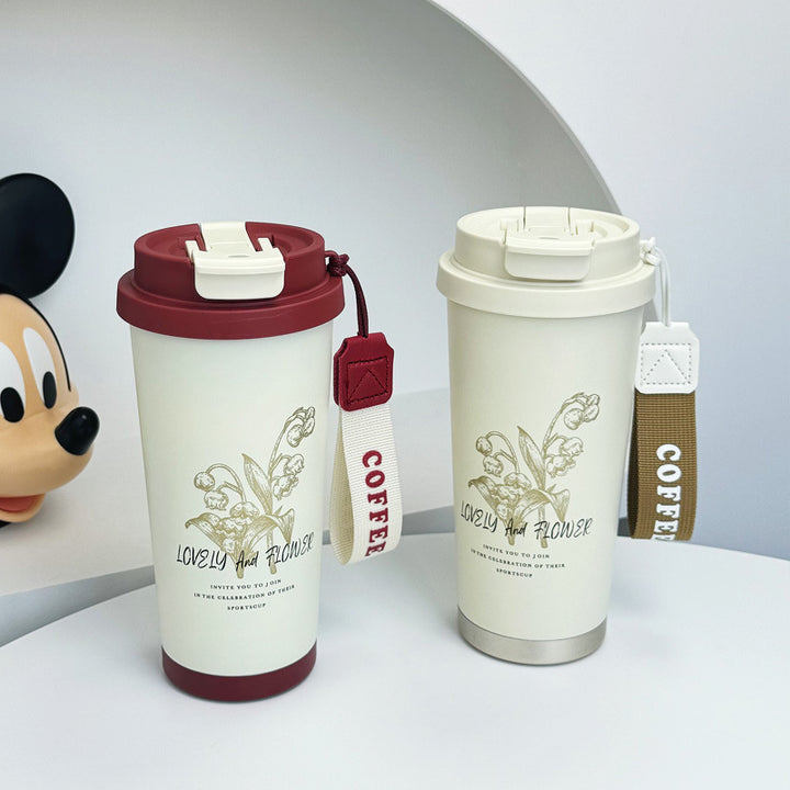 Women's thermos cup with comfortable carrying handle Bowlift