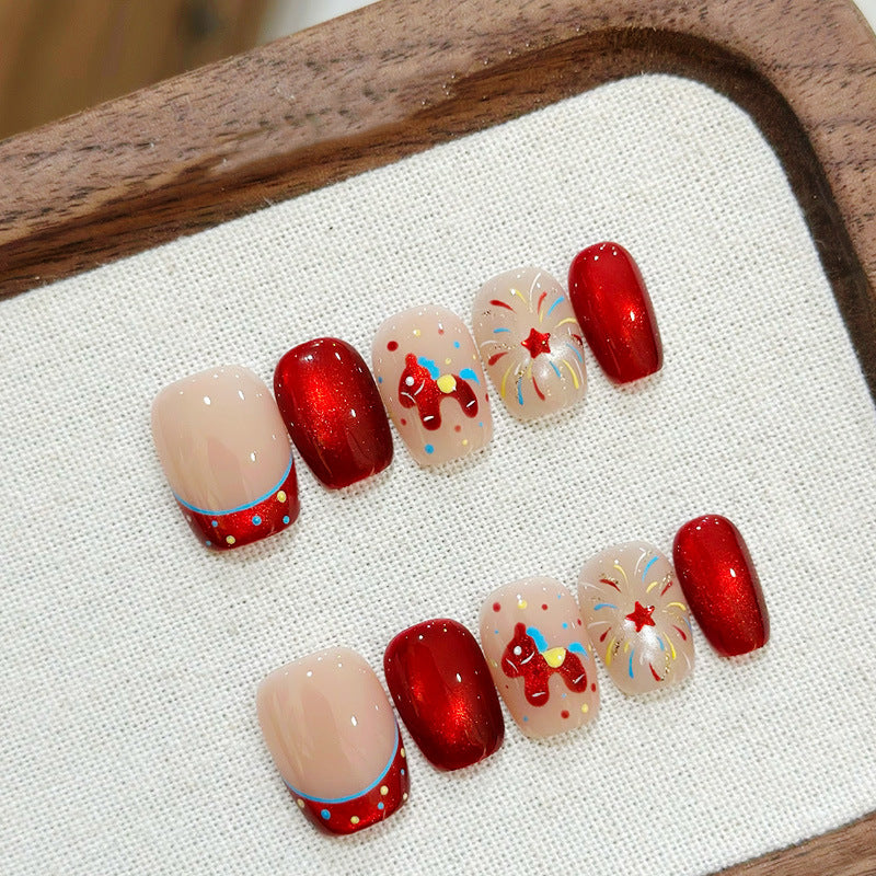 Elegant French Tip Press-On Nail Set Bowlift