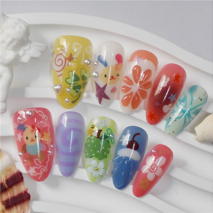 Playful Themed Press-On Nail Set Bowlift