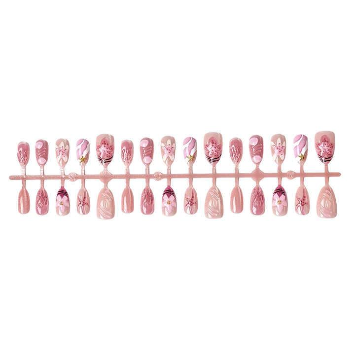 Artistic Floral Design Press-On Nail Set Bowlift 1787225204