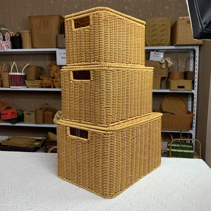 Versatile Rectangular Woven Storage Bin Bowlift