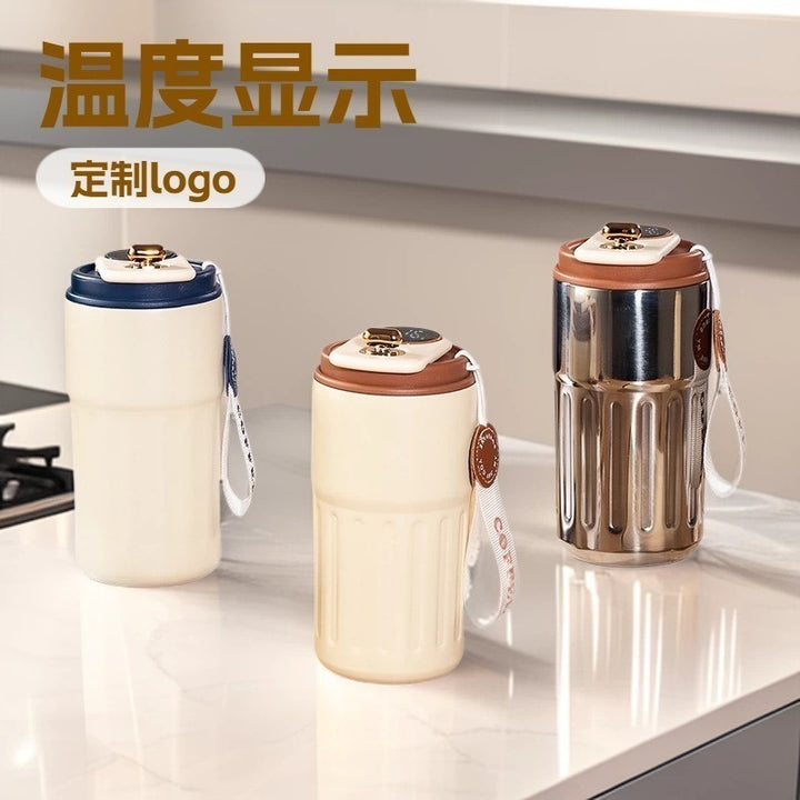 Insulated Stainless Steel Travel Coffee Tumbler with Leakproof Lid and Carry Strap Bowlift