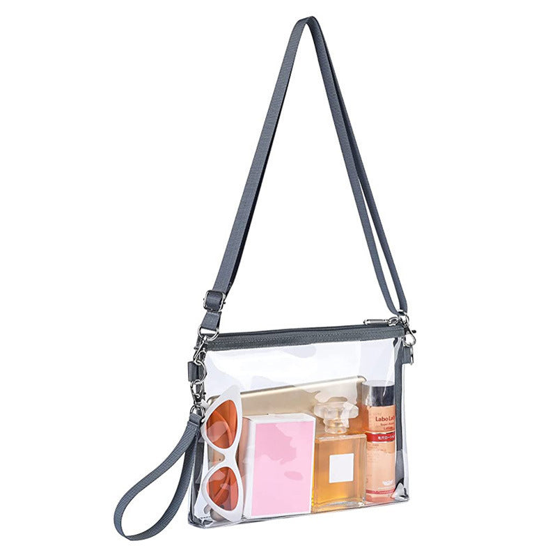 Transparent Shoulder Bag with Practical Zipper Bowlift