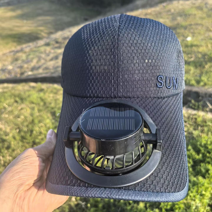 Sun Cap with removable solar fan, breathable mesh and adjustable umbrella Bowlift