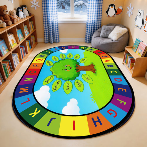 Educational Alphabet-Themed Area Rug