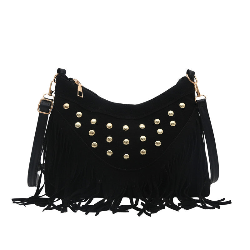 Bohemian Fringe Detail Crossbody Bag Bowlift