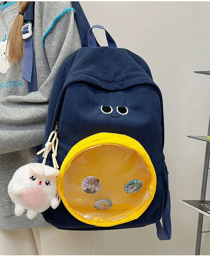 Backpack with Transparent Viewing Window and Animal Pendant Bowlift