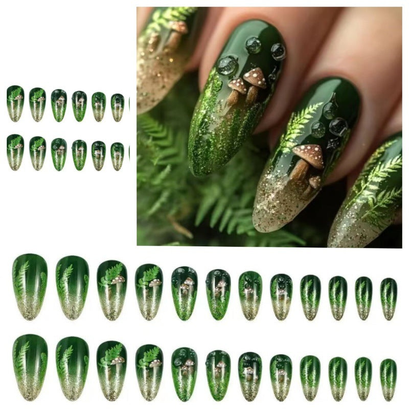 Elegant artificial nails with botanical design Bowlift