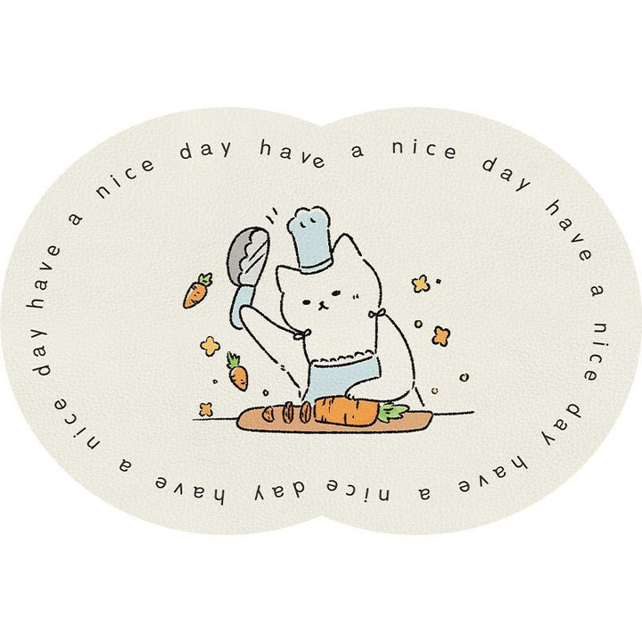 Unisex Cute Cartoon Pet-Themed Mat Bowlift
