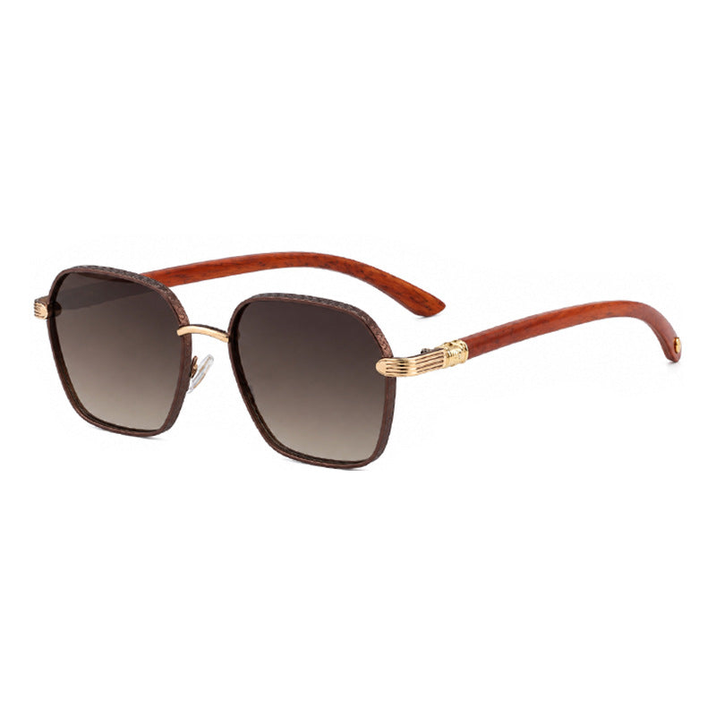 Designer Square Metal-Frame Sunglasses with Gradient Polarized Lenses Bowlift