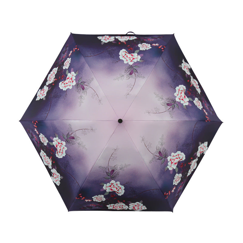 Ladies Elegant Umbrella with Exquisite Floral Design Bowlift