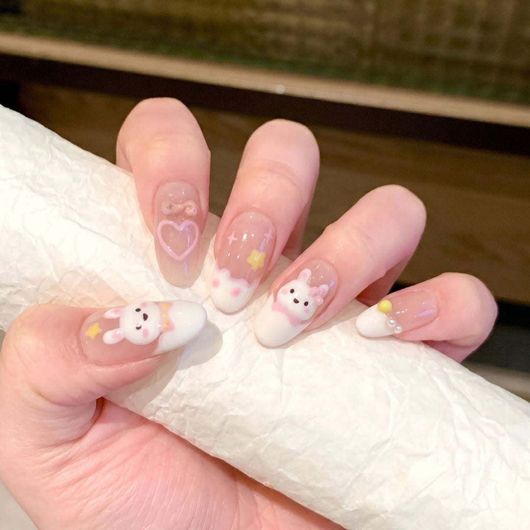 Playful Cartoon Character Nail Art Set Bowlift