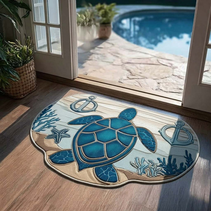 Nautical Sea Turtle Accent Mat Bowlift