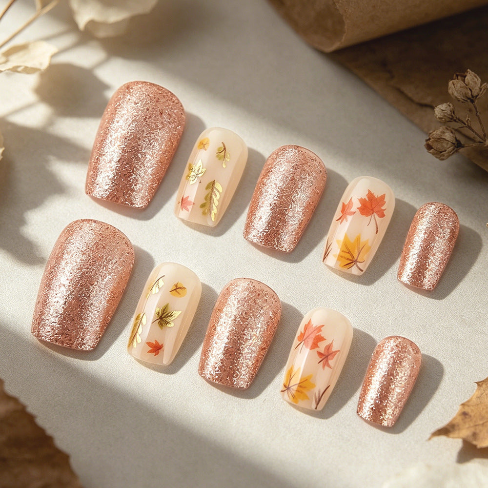 Artistic Autumn-Themed Press-On Nails Bowlift