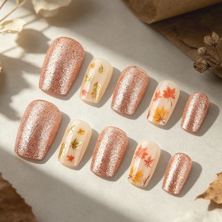 Artistic Autumn-Themed Press-On Nails Bowlift